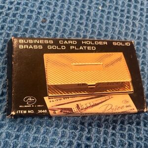 Business Card holder solid brass gold plated.